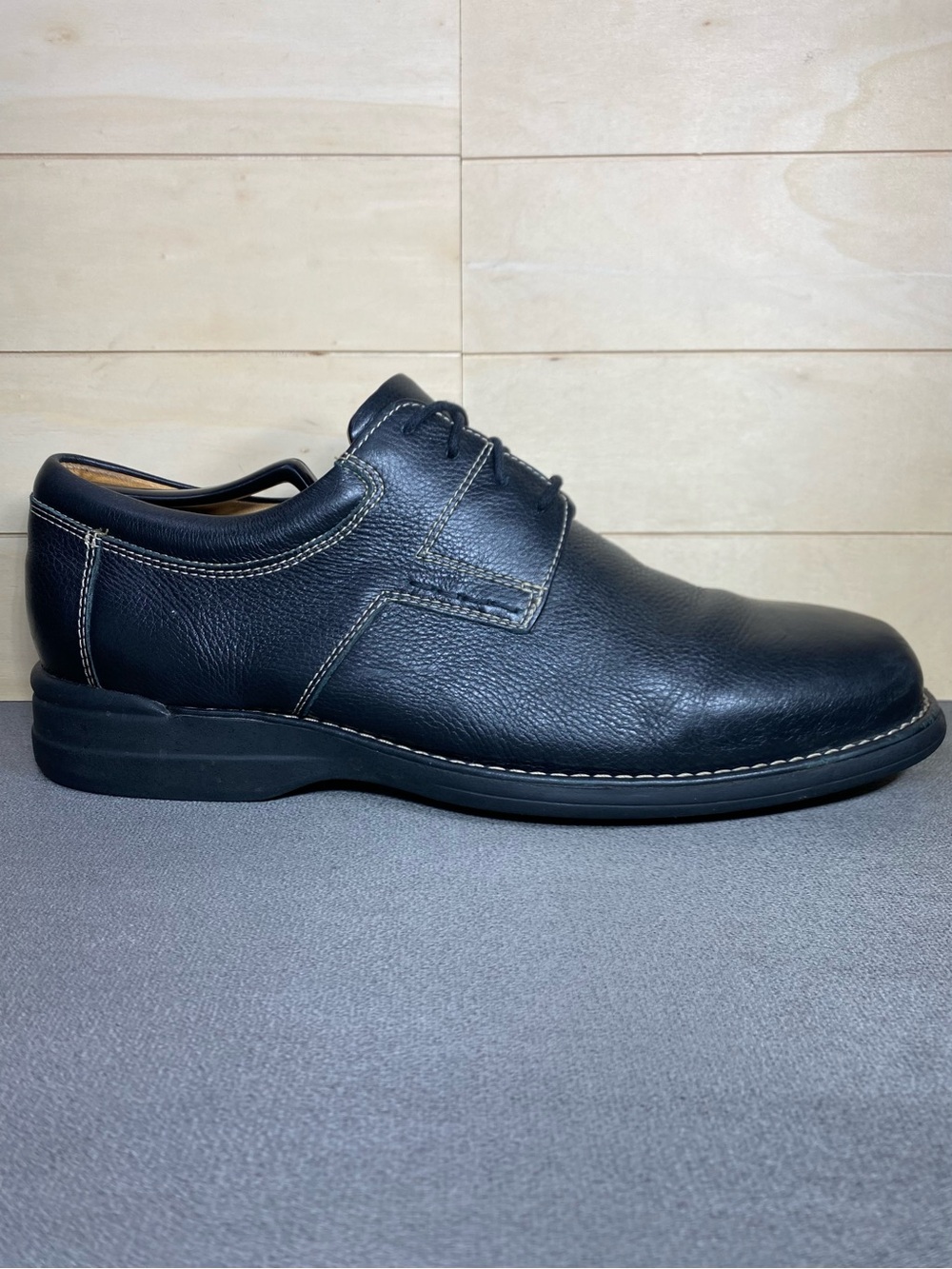 Johnston Murphy Shuler Oxfords Black Leather Men's Size 11 Shoes M Pebbled